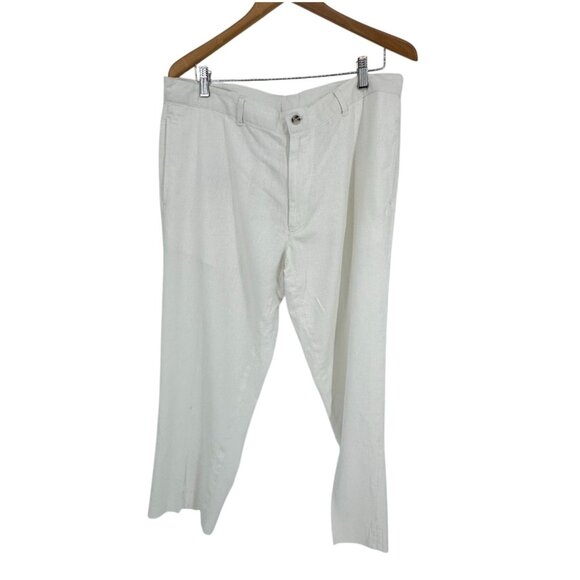 Alan Flusser Mens White Linen Blend Pants 38X30 Coastal Old Money‎ Quiet Luxury - Picture 1 of 6